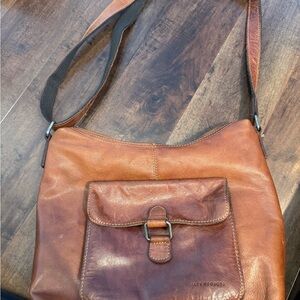 Jack Georges Tan Leather Shoulder Bag
